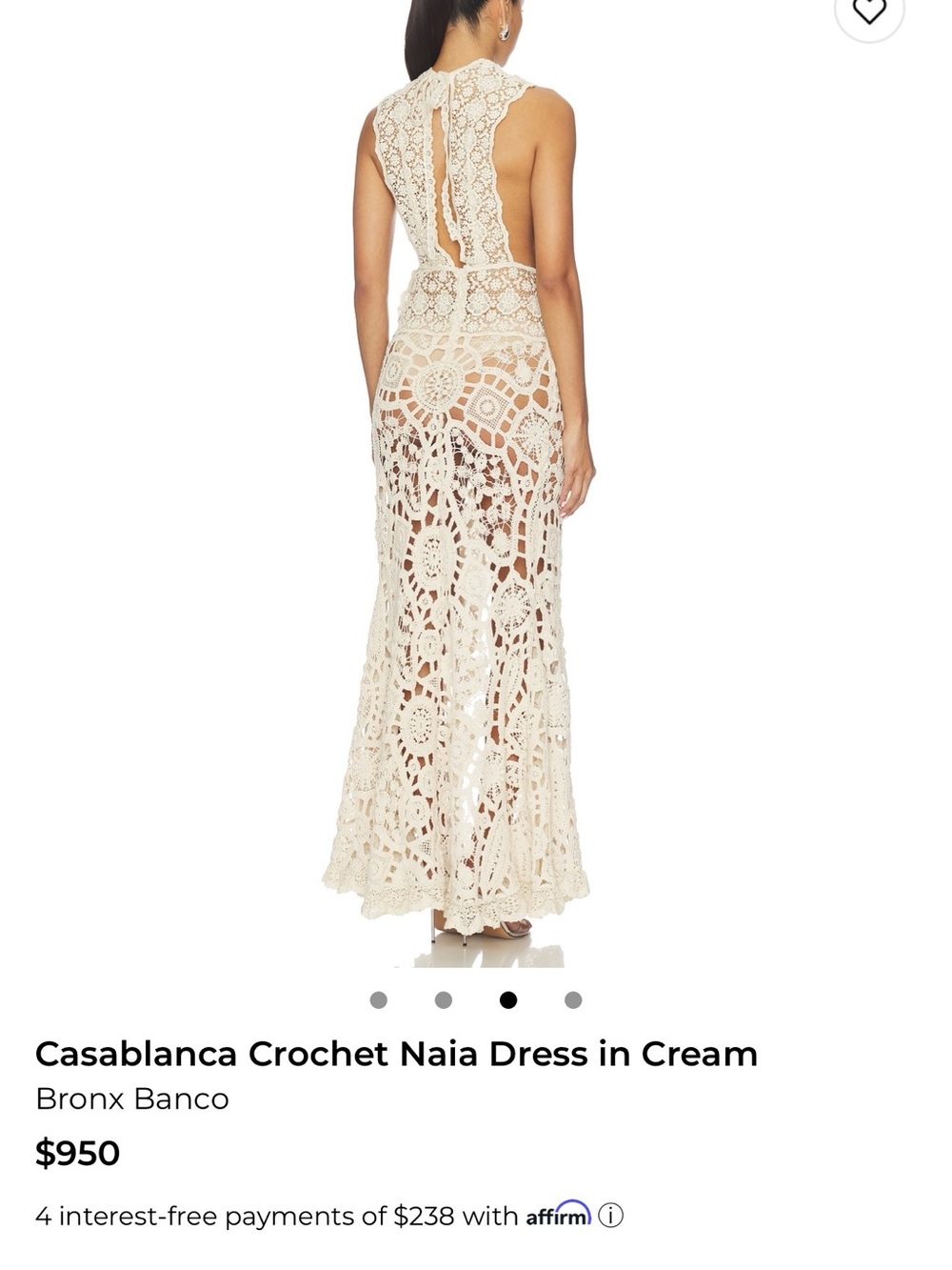 Bronx and Banco Casablanca Crochet Naia Dress in Cream - Picture 4 of 4